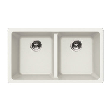 Houzer Quartztone 31 inch Granite Composite Undermount 50/50 Double Bowl Kitchen Sink